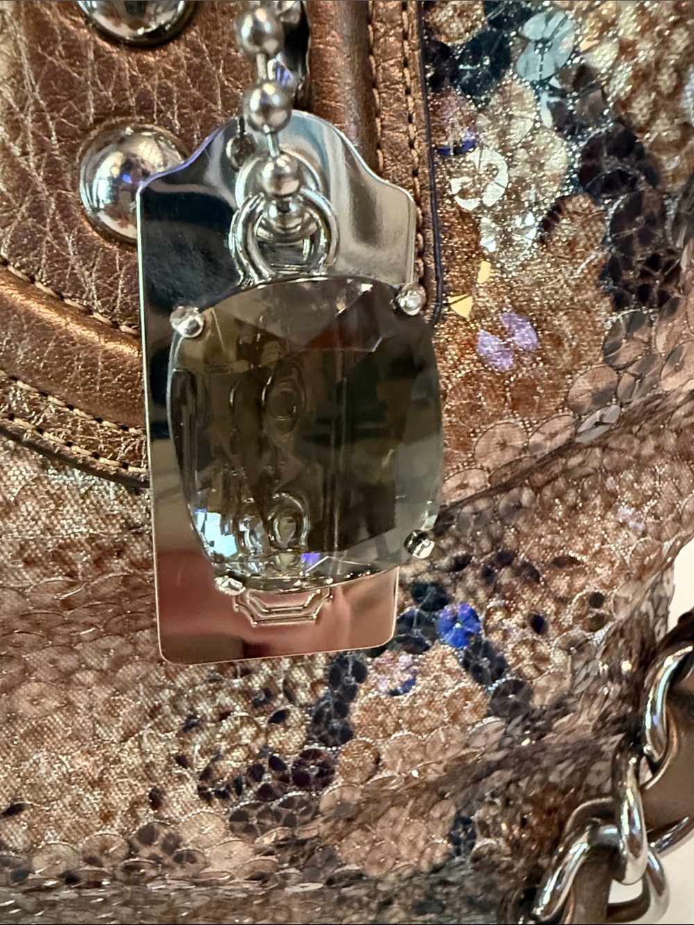 Coach Madison Sequin Python Handbag - Picture 2 of 12